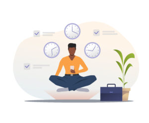 Simple meditation setup with a timer, candle, and cushion